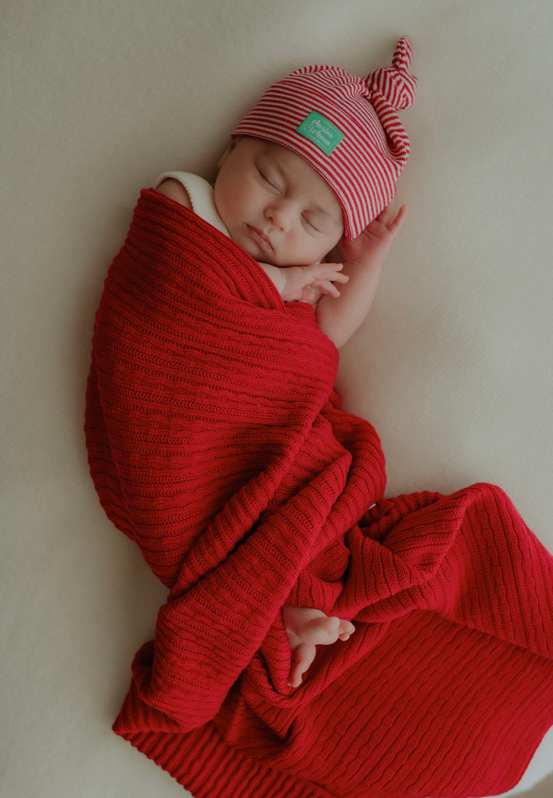 Merino Wool Blanket and Top Knot Merino Wool Hat Gift Set