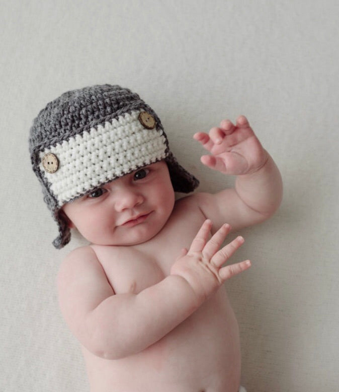 Crochet Aviator Baby Hat