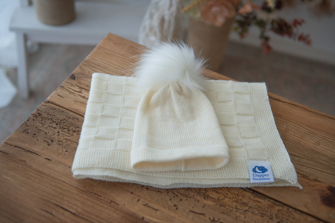 Heirloom Merino Baby Blanket and Beanie Gift Set