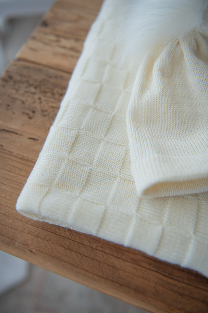 Heirloom Merino Baby Blanket and Beanie Gift Set