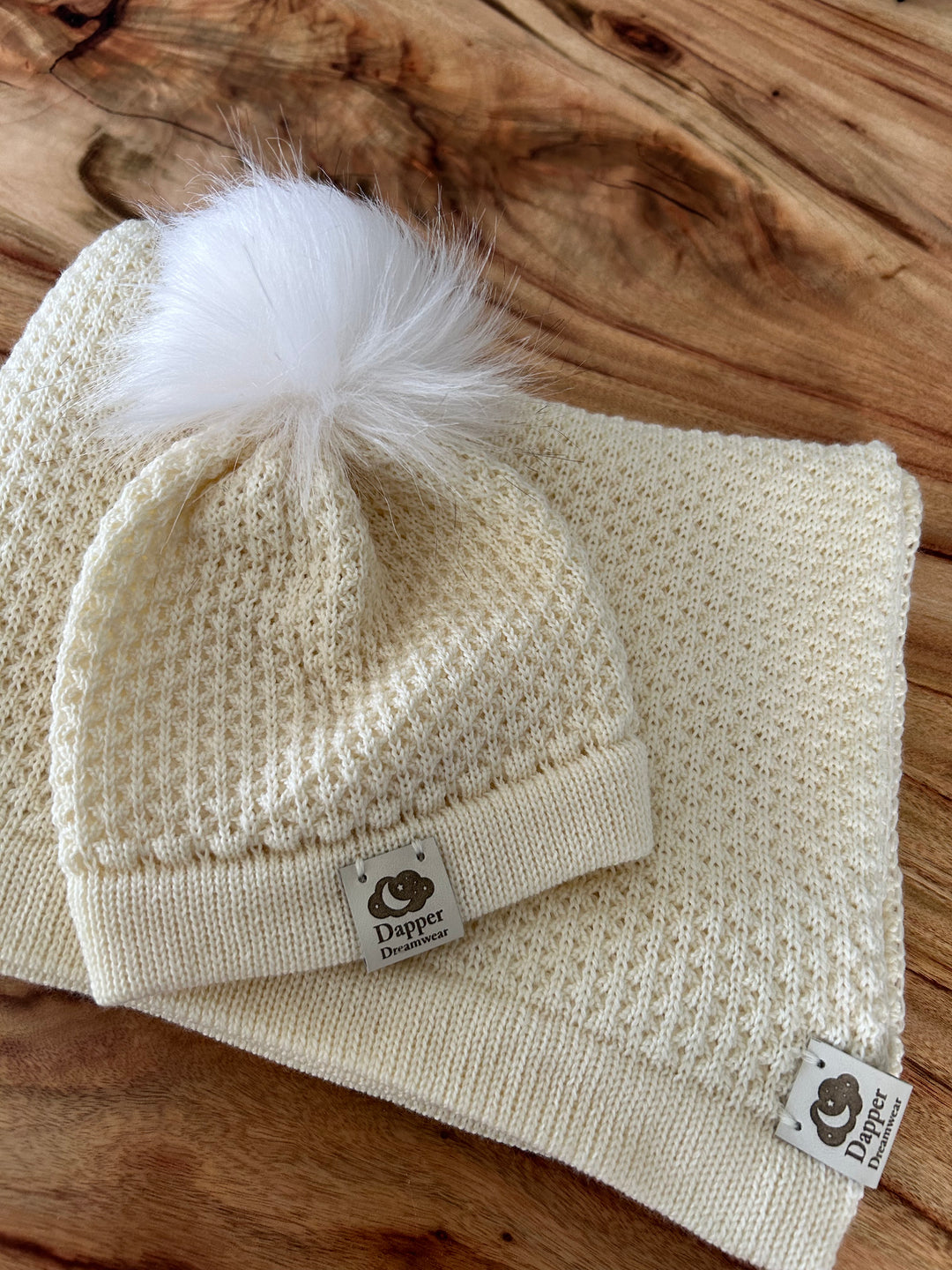 Dapper Dreamwear Merino Baby Blanket and Hat Gift Set
