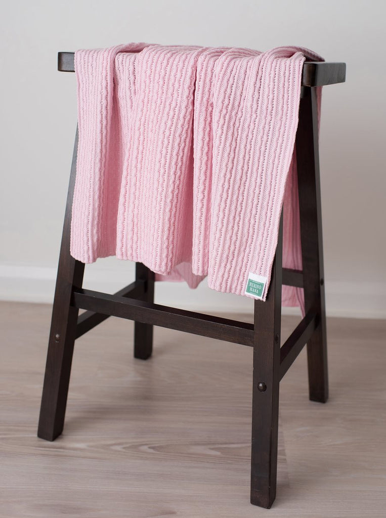 soft pink merino wool baby blanket made in new zealand