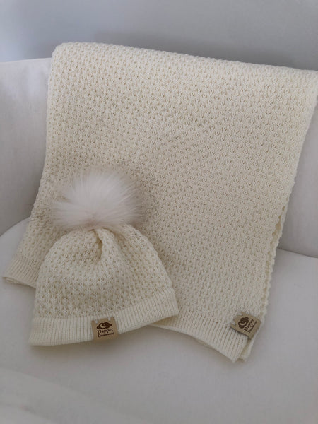 Dapper Dreamwear Merino x Baby Blanket and Hat Gift Set