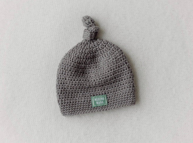 Merino Mana Crochet Merino Wool Baby Hat - ‘Koala’