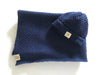 Navy merino wool baby blanket and beanie gift set made in australia
