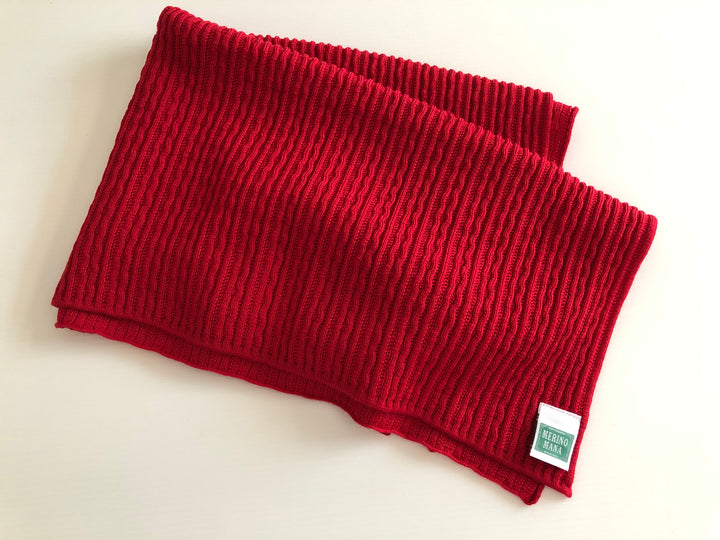 Red Merino wool baby blanket made in new zealand